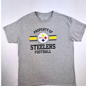 Pittsburgh Steelers Football T-Shirt NFL Team Apparel Gray Mens